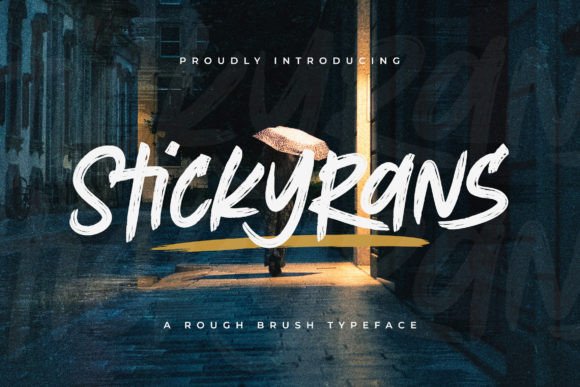 Stickyrans: A Rugged Brush Typeface for Bold Digital Headlines